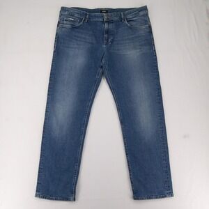Hugo Boss Jeans Mens 38x32 Blue Stretch Straight Leg Pants Casual Five Pocket